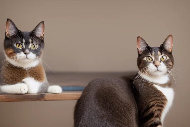 猫咪典型的防御姿态：弓背、炸毛、飞机耳和嘶嘶声