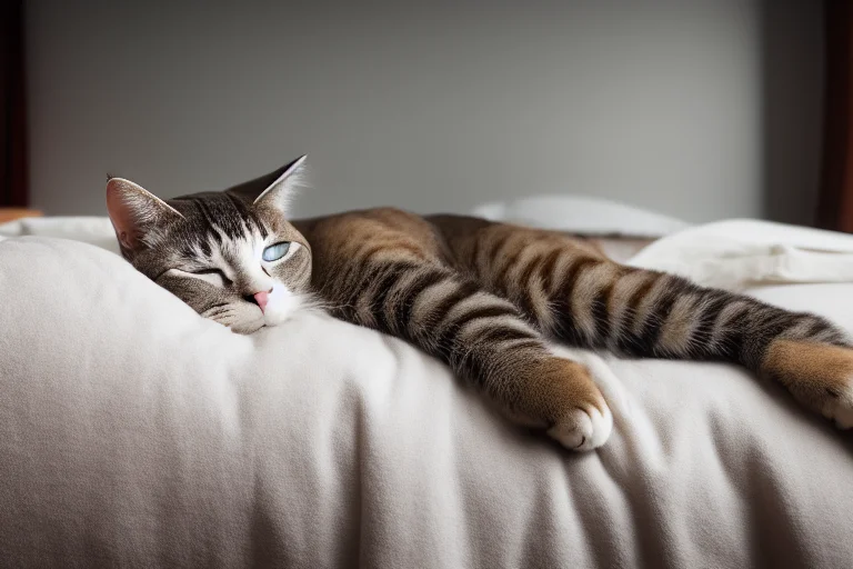 经过调整后，猫咪能在夜间与人一同安睡，实现和谐的共居生活