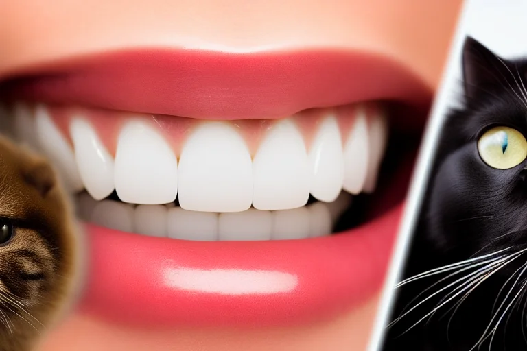 猫咪专业牙科治疗前后对比：从严重牙结石牙龈炎到清洁健康的口腔状态