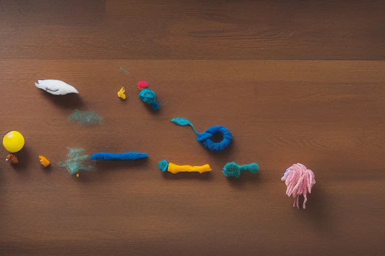 不同类型的猫咪玩具集合，包括逗猫棒、电动老鼠、响纸球、食物谜题和猫薄荷鱼，满足狩猎的不同阶段