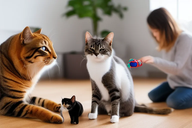 与多猫家庭中每只猫进行独立的一对一互动游戏，有助于建立信任和消耗精力