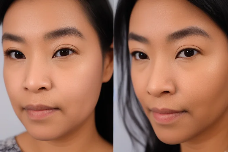 坚持科学早C晚A方案12周前后皮肤状态对比示意图