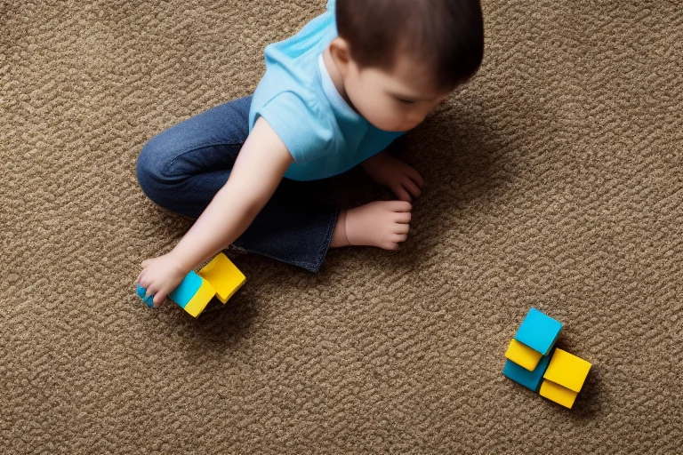 1-2岁的幼儿通过搭建大块积木，发展空间建构能力和手眼协调。