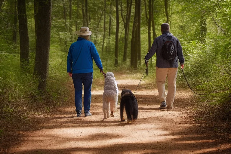 训练成功后的理想状态：人与狗松弛、愉快地并肩行走