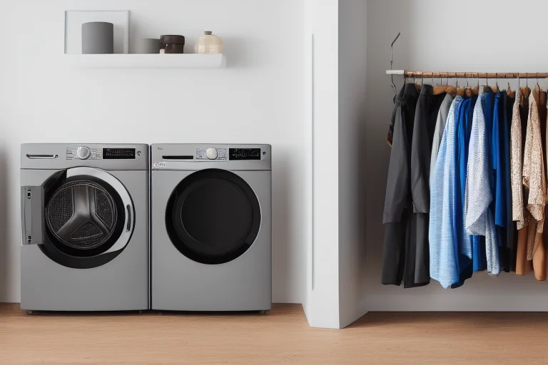 烘干机烘干的干燥衣物与雨天室内晾晒的潮湿衣物对比