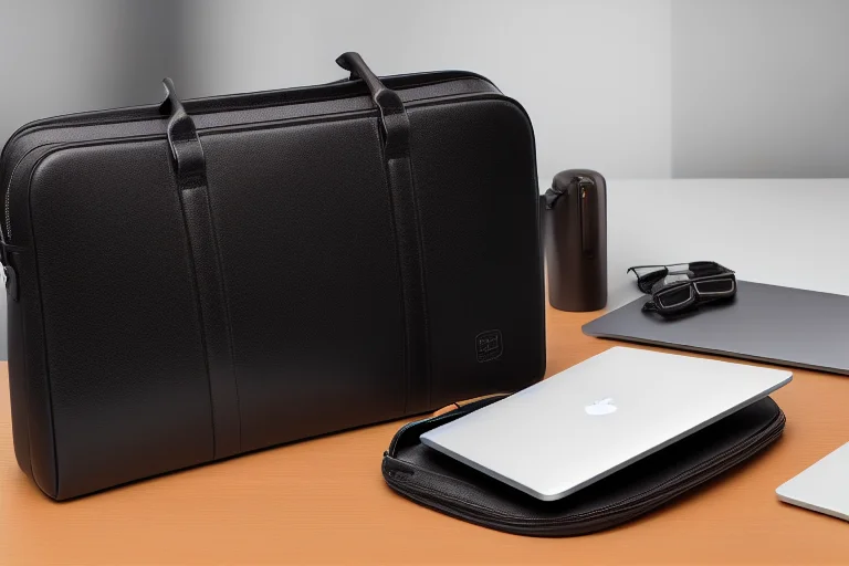 一款有质感的商务包和笔记本电脑，象征着对职业形象的专业投资。