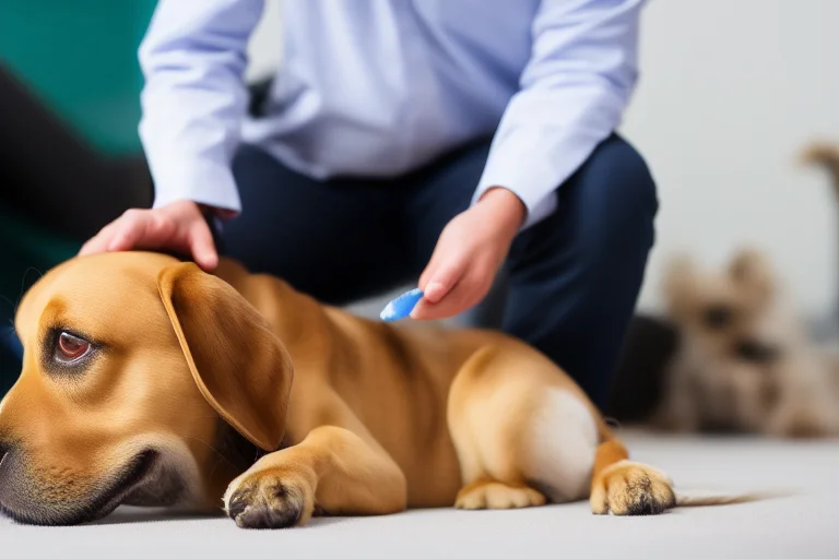 兽医为老年犬进行细致体检，评估其健康状况以调整预防方案