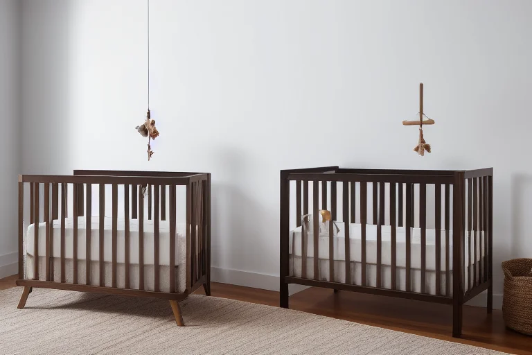 一款可从婴儿床转换为幼儿床的多功能实木婴儿床，具有多档床板高度调节功能。